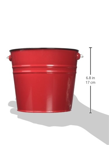 Nantucket Seafood Red Serving Pail Ice Bucket, 7.25 X 7.25 X 6 Inches
