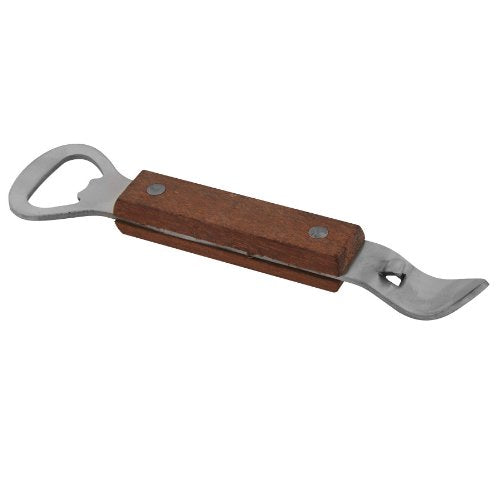 American Metalcraft, Inc. Bbc39 Stainless Steel Hand-Held Deluxe Bottle And Can Opener, 4.5' L, Hardwood Handle
