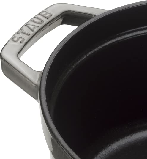 Staub 1003926 Cast Iron Roaster/Cocotte, Round 28 Cm, 6.7 L, Graphite Grey