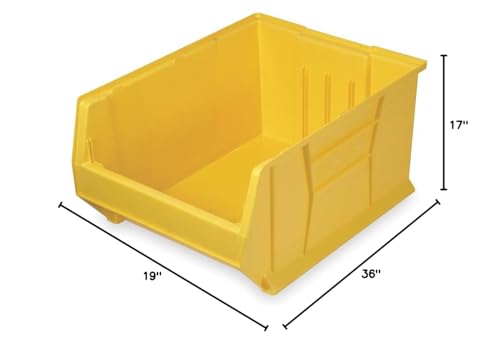 Hulk 36Container, 35-7/8L X 19-7/8W X 17-1/2H, Stackable, Polypropylene, Yellow, Made In Usa