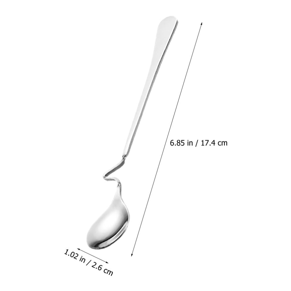 4Pcs Hanging Coffee Spoons, Bending Handle Jam Spoons Stainless Steel Honey Spoons Dessert Spoons For Tea Coffee Dessert, 4 Size