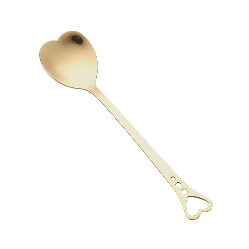 10-Piece Heart-Shaped Stainless Steel Dessert Spoon Set For Home, Restaurant, Cafe, And Bar - Elegant Design, Multi-Functional U