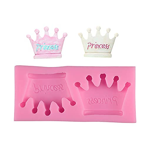 2-Cavity Princess Crown Shape Silicone Mold For Diy Fondant Candy Making Chocolate Molds Lollipop Desserts Ice Cube Gum Clay Soa