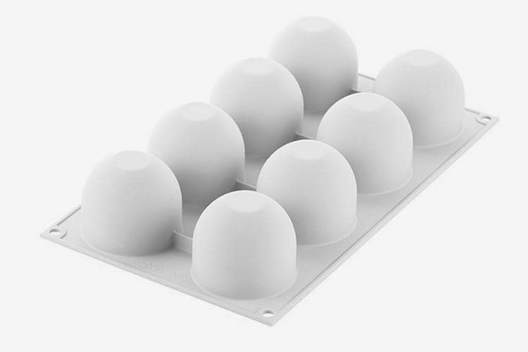 Silikomart Dome 125 Silicone Mold With 8 Cavities, Each 2.44 Inch Diameter X 2.04 Inch High