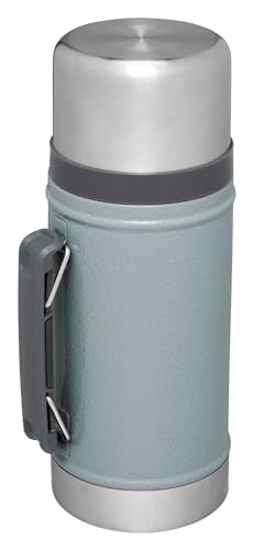 STANLEY Classic Legendary Food Jar 1.0 qt - Vacuum Insulated, Stainless Steel, Hammertone Silver, Wide Mouth, Model 10-11351-003