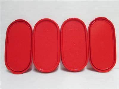 Tupperware. Mm Oval #1 Containers 500 Ml Set Of 4 Pc - Red (Tup)