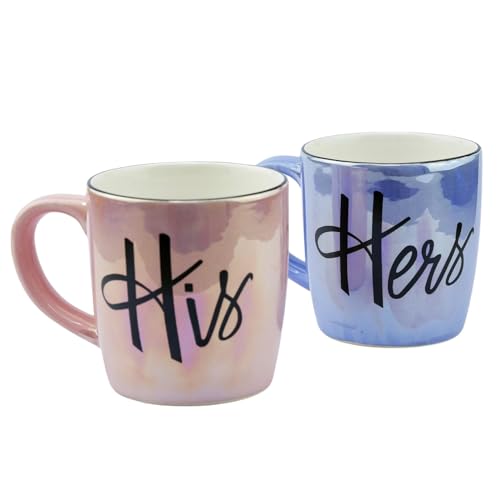 U & U Unique Utilities Couple Coffee Mugs Set Of 2, Ceramic Coffee Mug For Couples Gift, Mugs For Coffee, Microwave Safe, Ideal 
