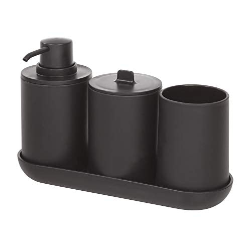 Idesign 28737Es Cade 4-Piece Bathroom Accessory Set, Matte Black, 245 Cm X 89 Cm X 162 Cm