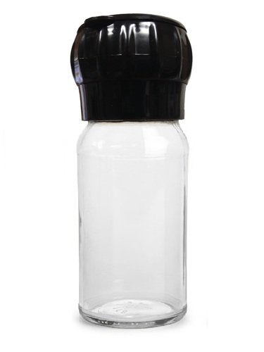 Refillable Glass Grinder, Cute Clear Empty Mill For Grinding Rock Salt, Pepper, Spices Or Peppercorn - With Black Grinder Mechan