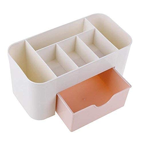 Dmdent Desktop Organizer With Drawer  MultiCompartment Desk Storage Box For Office Supplies, Makeup, Jewelry & Accessories