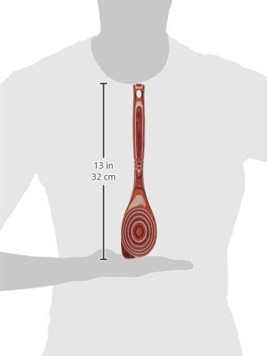 Island Bamboo Pakkawood 12-Inch Corner Spoon, Red