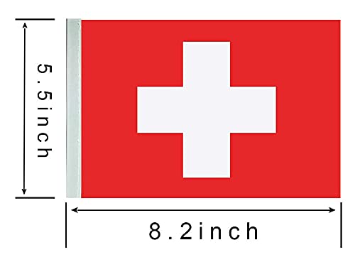 Zxvzyt Switzerland Swiss Flag Banner String,Small Mini Switzerland Pennant Flags,For Grand Opening,Olympics,National Sports Even
