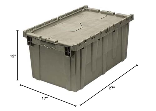 Quantum Qdc2717-12 Distribution Bin, Heavy Duty Attached Top Container, 16-9/16W X 27-5/16L X 12-1/2H Overall Size, 2.2 Vo