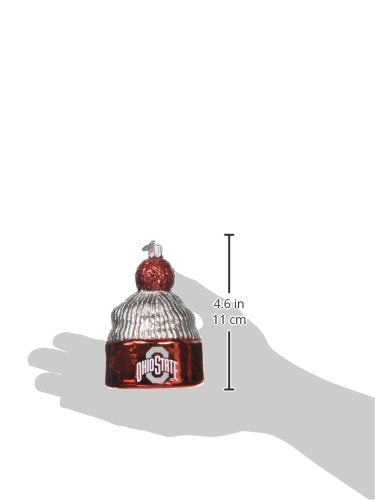 Old World Christmas Ohio State Buckeyes Beanie Glass Blown Ornament for Christmas Tree, Handcrafted Holiday Decoration, Universi
