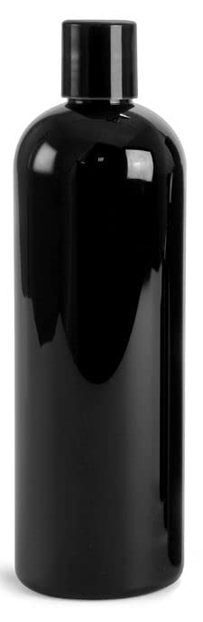Mountainleaf 3 Pack 16 Oz Plastic Empty Bottles With Black Press Disc Caps For Shampoo, Lotion, Hand Sanitizer, Dish Soap Etc, R