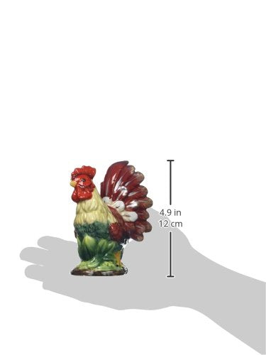Appletree Design A Day In The Country Rooster Salt And Pepper Set, 4-1/2-Inch, 4-3/8-Inch