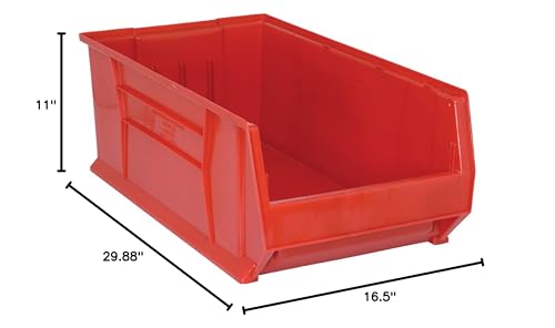 Hulk 30 Container, 29-7/8L X 16-1/2W X 11H, Stackable, Polypropylene, Red, Made In Usa
