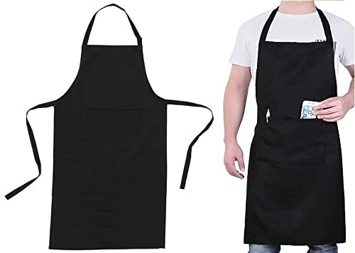 Bigwheels Unisex Nylon Waterproof Machine Washable & Comfortable Halter Neck Bib Apron Extra Long Ties With Pocket For Barbers,