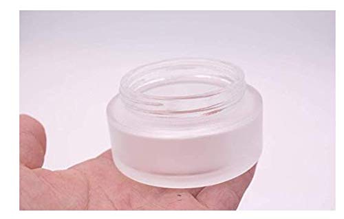 1Pcs Round Frosted Glass Cream Jar Glass Bottle With Inner Liners And Environmental Bamboo Lids Empty Makeup Container Dispenser