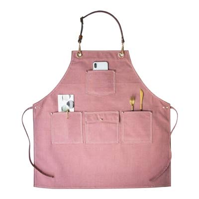 3Nh Pack Of 1 Multiutility Apron (Color: Pink, Size: 68X77Cm, Material: Denim)