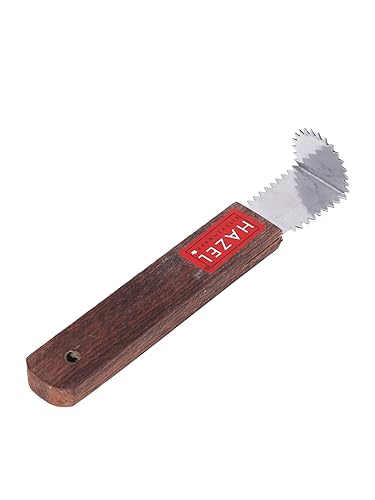 Hazel Stainless Steel Coconut Grater | Chirava Coconut Scraper Manual Wooden Handle | Handheld Coconut Peeler Scrapper | Kitchen
