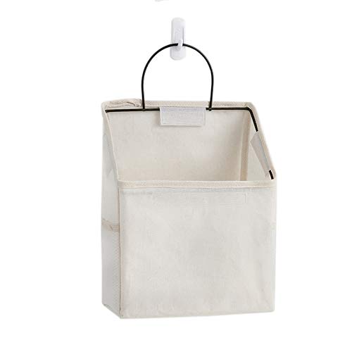 Fantasyon Wall Hanging Storage Bag, Waterproof Over The Door Closet Organizer Hanging Pocket Linen Cotton Organizer Box Containe