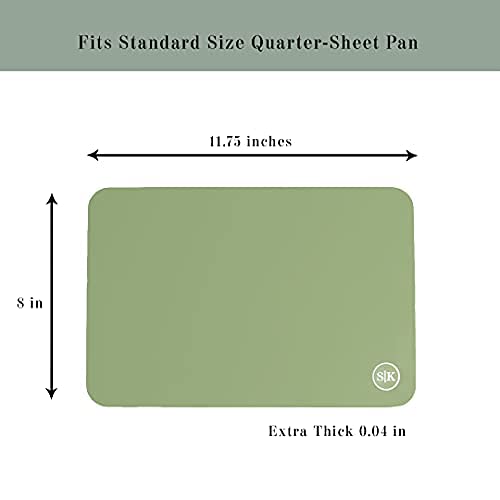 The Silicone Kitchen Silicone Oven Baking Mats, Dishwasher Safe, Bpa Free, Extra Thick, Quarter Sheet 8 In By 11.75 In, Green An