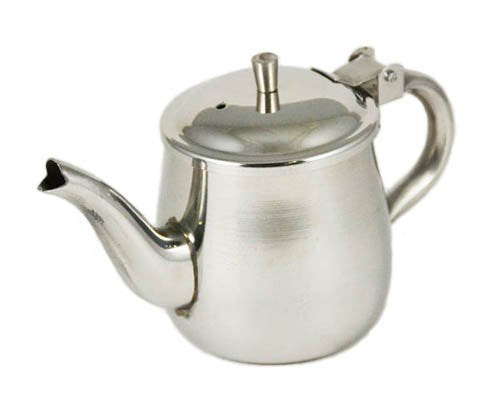 10 Oz. (Ounce) Gooseneck Single-Serving Teapot, 18/8 Gauge Stainless Steel Set Of 12