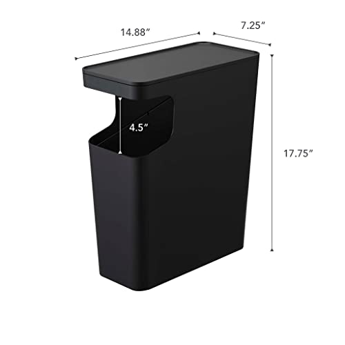 YAMAZAKI home Tower Side table and Trash can Black
