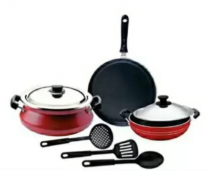 Fashionbonanzamart Hard Anodised 3 Layer Non Stick Coating 8 Pcs Cookware Set Induction Bottom NonStick Coated Cookware Set (Ha