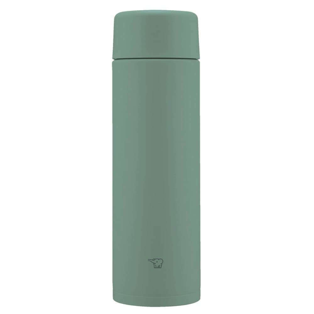 Zojirushi Sm-Zb48-Gm Water Bottle, Seamless 16.9 Fl Oz (480 Ml), Screw, Stainless Steel Mug, Matte Green, Integrated Washer, Eas