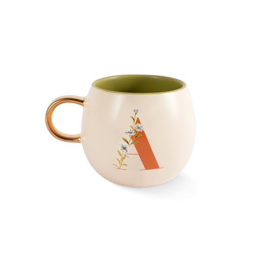 Fringe Studio Floral A Stoneware Mug, 1 Count (Pack of 1), Cream
