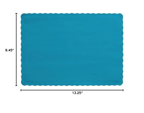 Creative Converting (897121B) 50 Count Touch Of Color Paper Placemats, Turquoise -