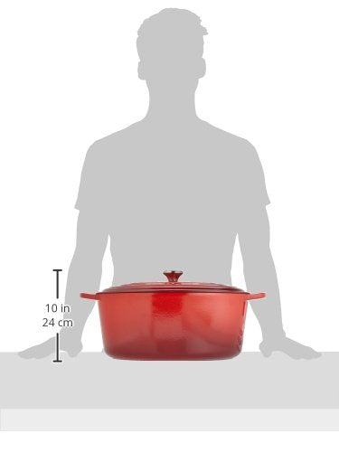 Le Creuset Enameled Cast Iron Signature Oval Dutch Oven, 15.5 Qt., Cerise