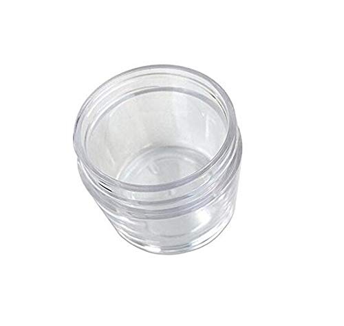 30G 30Ml/1Oz Refillable Black And White Plastic Screw Cap Lid With Clear Base Empty Cosmetic Jars For Nail Powder Bottles Eye Sh