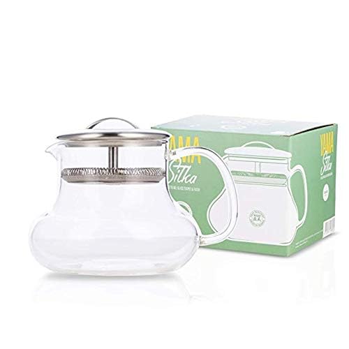 Yama Sitka 12Oz Sitka Glass Teapot With Built-In Mesh Filter, Dishwasher Safe, Ideal For Loose Leaf Tea, Dishwasher Safe