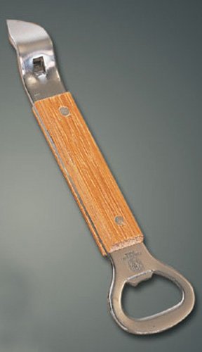American Metalcraft, Inc. Bbc39 Stainless Steel Hand-Held Deluxe Bottle And Can Opener, 4.5' L, Hardwood Handle
