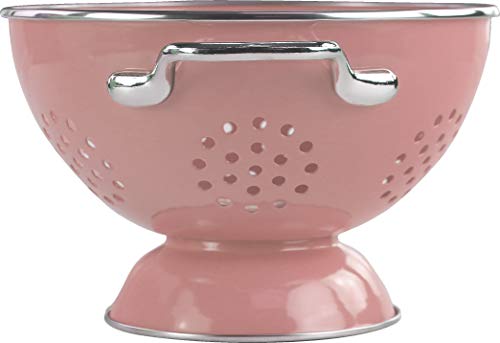 Reston Lloyd Food Prep Strainer Steel Colander, 1.5 Qt (48 Oz/1.4 L), Pink