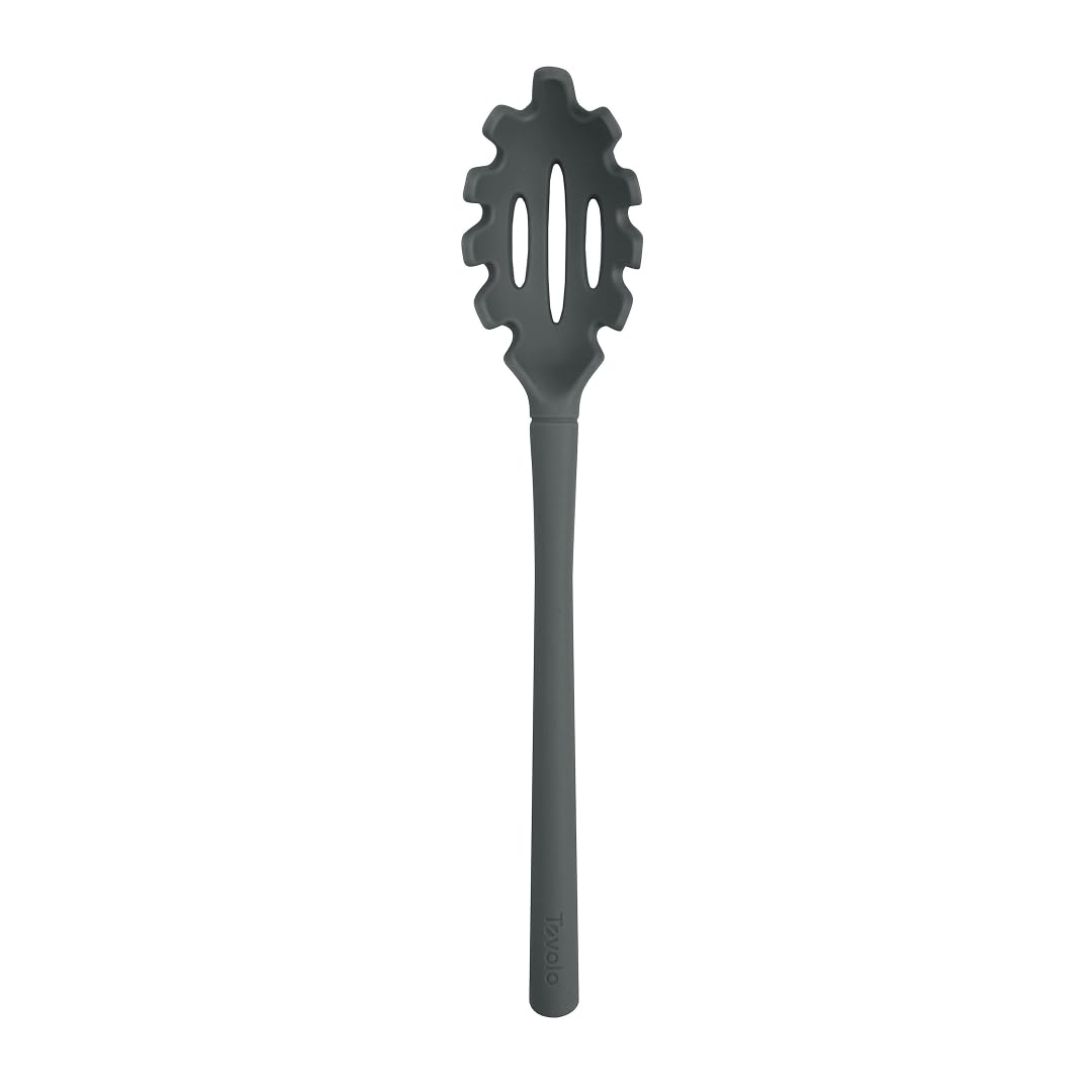 Tovolo Pasta Claw Spaghetti Spoon Scoop Charcoal Gray Silicone Pasta Spoon with Teeth, BPA Free Silicone Pasta Fork for Serving 