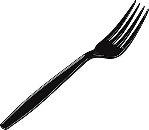 Dixie Fh517 Plastic Cutlery, Heavyweight Forks, Black, 1000/Carton