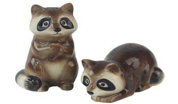 Raccoon Figure Figurine Salt & Pepper Shaker Set, Camping Cabin Lodge Decor, 2.5''
