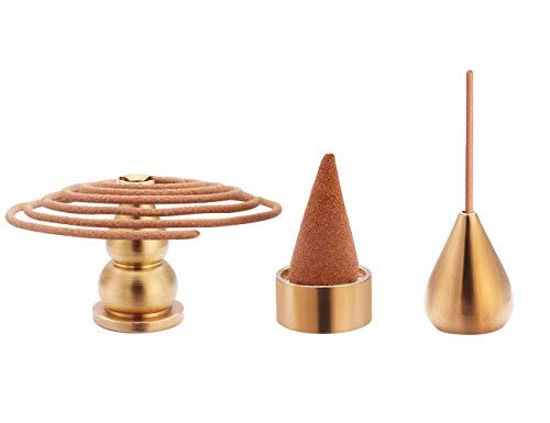 Miupoo Incense Burner Metal Incense Holder,Cone Incense Holder,Coil Incense Holder,Incense Stick Holder, 3 Styles