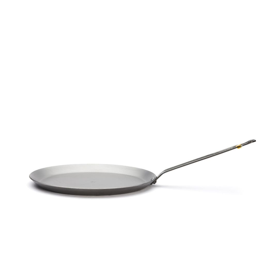 De Buyer Mineral B Carbon Steel Crepe & Tortilla Pan - 9.5    - Ideal For Making & Reheating Crepes, Tortillas & Pancakes - Natu