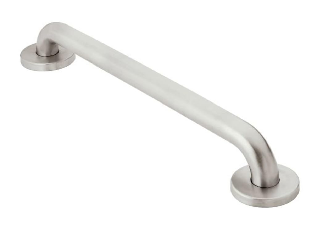 Moen Bathroom Safety 24-Inch Shower Grab Bar With A Slip-Resistant Peened Texture And Concealed Screws For Handicapped Or Elderl