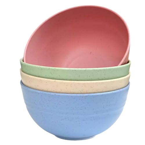 Ecomace Unbreakable Bowls For Kids & Elders - Wheat Straw Bowls | Microwave-Safe Bowls For Heating Food | Cereal Bowl For Salad,