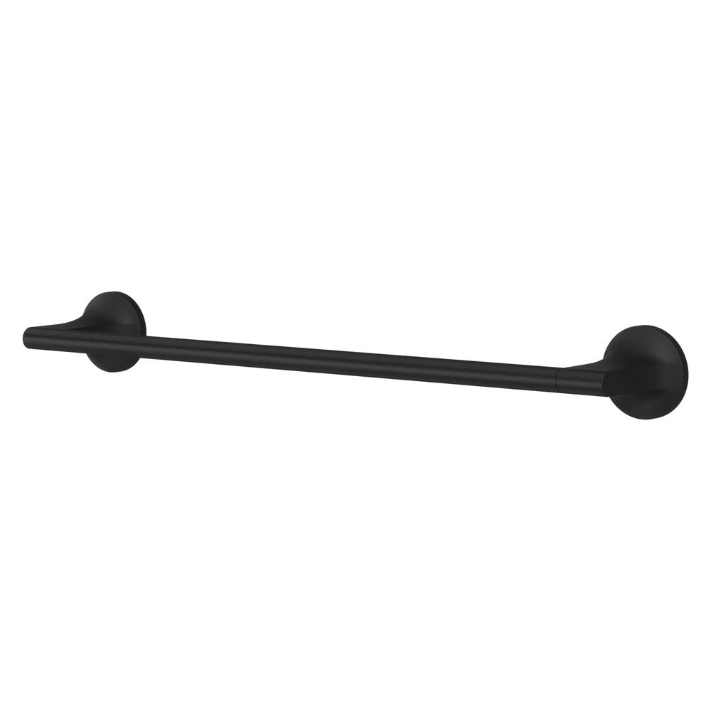 Pfister Pfirst Modern Bath Towel Bar For Bathroom, 18-Inch, Wall-Mounted, Screw-In, Matte Black Finish, Btbpfm1B