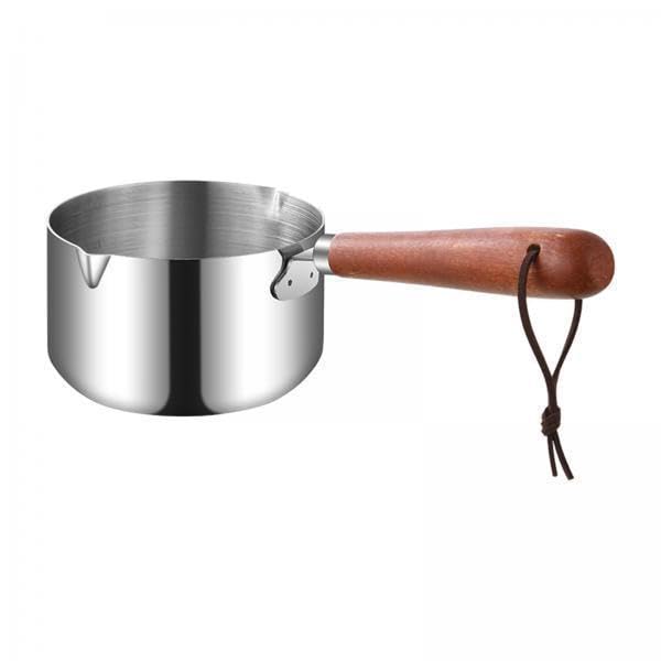 Atorse 3Xbutter Warmer With Wooden Handle Anti Scald Mini Saucepan Easy To Clean Home 120Ml
