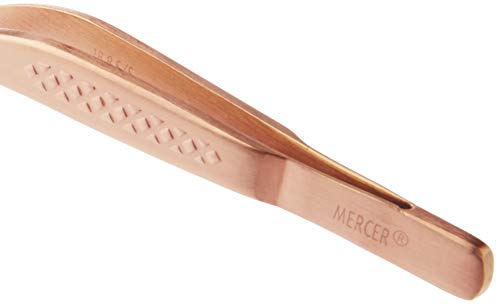 Mercer Culinary 18-8 Stainless Steel Precision Plus Chef Plating Tong, Offset, 6-1/2 Inch Tip, Rose Gold