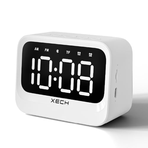 Xech Plastic Alarm Clock For Students And Heavy Sleepers Mini Digital Clock With Speaker Dual Alarm Usb C Powered Loud Alarm For
