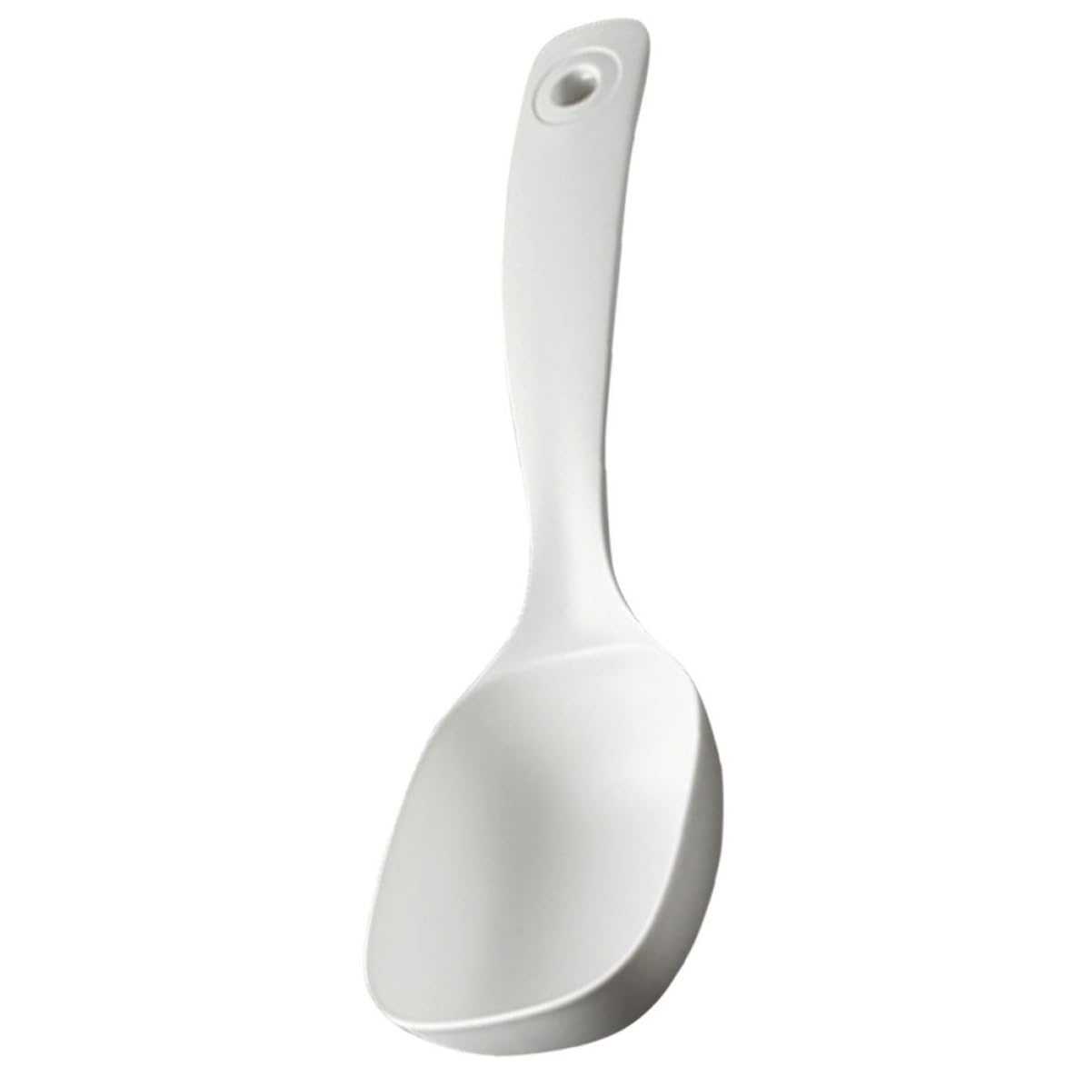 White Pp Long Handle Soup Ladle with Ergonomic Integrated Molding